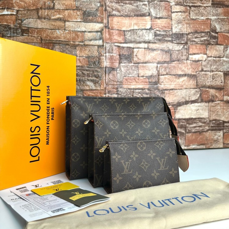 LOUİS VUİTTON TOİLETRY POUNCH 3LÜ SET CLASSİC